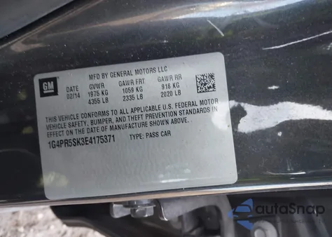 2014 Buick Verano Convenience Group z USA, uszkodzony, nr VIN 1G4PR5SK3E4175371